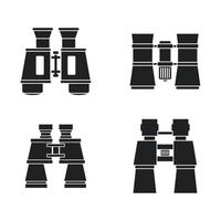 Binoculars icon set, simple style vector