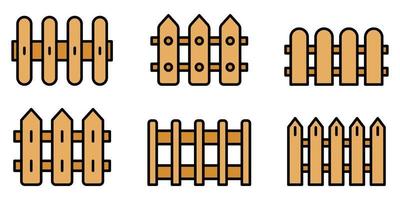 Fence icons vector flat