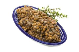 Baked Lentil on white photo