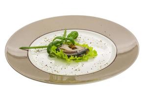 Herring fillet on white photo