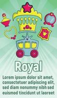 Royal concept banner, cartoon style vector