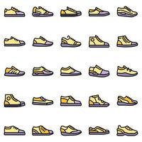 Sneakers icons set vector flat