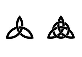 triquerta sign.Triquetra in circle Trikvetr knot shape Trinity knot icon set