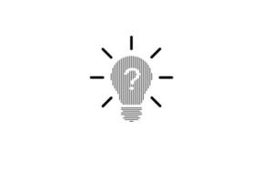 thin line Light Bulb question mark icon vector isolated on white background. Idea sign, solution, thinking concept