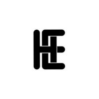 he eh h e initial letter logo isolated on white background vector