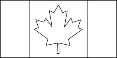 contorno, bandera, de, canadá, icono vector