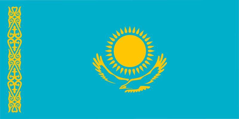 national flag of republic kazakhstan