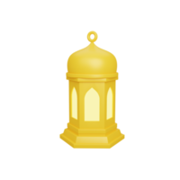 décoration islamique de rendu 3d avec lanterne. utile pour l'élément de conception ramadan kareem eid al fitr png