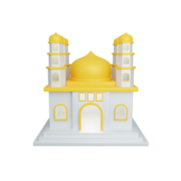Moschea di rendering 3d isolata. utile per l'illustrazione del design islam ramadan png