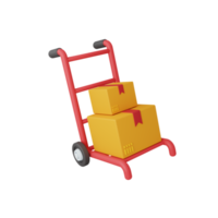 3d rendering trolley isolated. useful for e-commerce or business online design illustration premium png