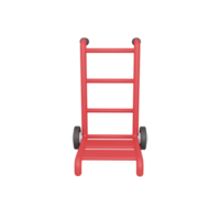 3D-Rendering Trolley isoliert. nützlich für E-Commerce oder Business-Online-Design-Illustrationsprämie png