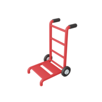 3D-Rendering Trolley isoliert. nützlich für E-Commerce oder Business-Online-Design-Illustrationsprämie png