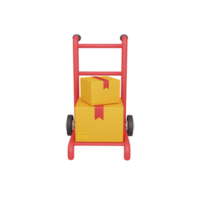 3D-Rendering Trolley isoliert. nützlich für E-Commerce oder Business-Online-Design-Illustrationsprämie png