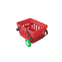 3D-rendering lägg till i kundvagnen isolerade. användbar för e-handel eller affärsonlinedesignillustration png