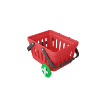 renderizado 3d agregar al carrito aislado. útil para el comercio electrónico o la ilustración de diseño en línea de negocios png