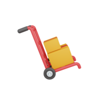 3D-Rendering Trolley isoliert. nützlich für E-Commerce oder Business-Online-Design-Illustrationsprämie png