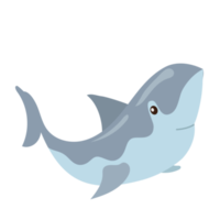 cartone animato di squalo in stile piatto png
