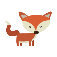 fox cartoon in flat style png