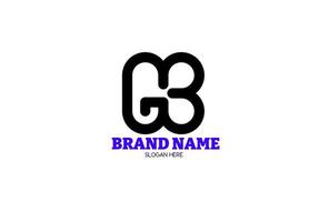 gb bg g b initial letter logo vector