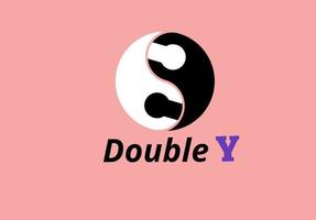 logotipo de la letra inicial yy yin yang para la empresa vector