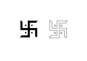 swastik sign.outline swastika icon set vector
