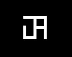 ja aj j a initial letter logo on black background vector