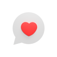 Rating love 3d icon model cartoon style concept. render illustration png