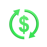 Manage money 3d icon model cartoon style concept. render illustration png