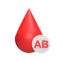 concept de style de dessin animé de modèle d'icône 3d de groupe sanguin ab. rendre illustration png