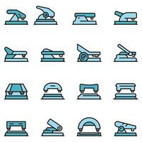 Hole puncher icons set vector flat