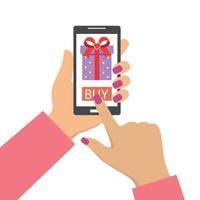 Buying a gift online vector