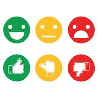 Finger pointer and smileys of emotions on a white background. vector