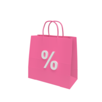 tas en korting 3D-model cartoon-stijl. illustratie weergeven png