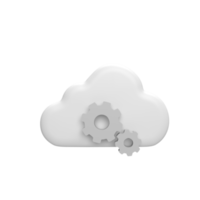 Cloud Maintenance 3d icon model cartoon style concept. render illustration png