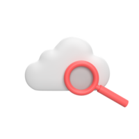 Find cloud 3d icon model cartoon style concept. render illustration png
