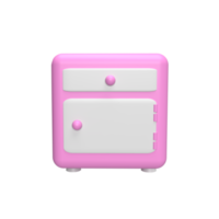 Nightstands 3d icon model cartoon style concept. render illustration png