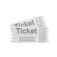 Ticket 3d icon model cartoon style concept. render illustration png