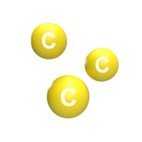 Vitamin C Granulat 3D-Symbol Modell Cartoon-Stil-Konzept. Abbildung machen png