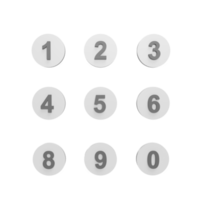 tastierino numerico 3d icona modello cartone animato concetto di stile. rendere l'illustrazione png