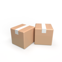 ilustración de representación de modelo 3d de caja de embalaje png