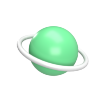 round with ring 3d model cartoon style. render illustration png