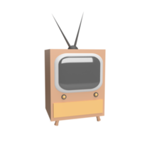 concept de style de dessin animé de modèle d'icône tv 3d. rendre illustration png