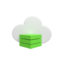 Archive cloud storage 3d icon model cartoon style concept. render illustration png