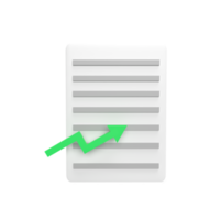 Increase document quality 3d icon model cartoon style. render illustration png