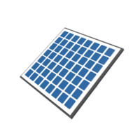 solar panels 3d model cartoon style. render illustration png