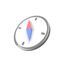 Compass minimal cartoon style. 3d render illustration png