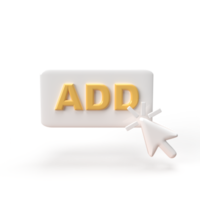 Add with cursor click 3d model render illustration png