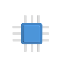 processor 3D-model cartoon-stijl. illustratie weergeven png