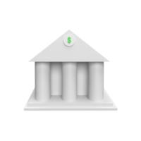 concetto di stile del fumetto del modello dell'icona della banca 3d. rendere l'illustrazione png