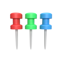 Push pin 3d icon model cartoon style concept. render illustration png